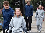 Waterloo Road star Hattie Dynevor looks smitten with her footballer boyfriend Callum Doyle as they enjoy a romantic stroll in Cheshire