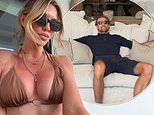 Abbey Clancy puts on a sultry display in a skimpy metallic bikini as she enjoys a sun-soaked holiday with husband Peter Crouch