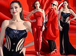 The Devil Wears Prada hits London! Anne Hathaway looks sleek in a tight velvet dress as she joins stylish co-stars Emily Blunt, Meryl Streep and Stanley Tucci at the premiere