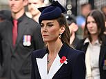 Princess of Wales pays her respects to fallen heroes at Anzac Day memorial at the Cenotaph