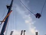 Moment fairground ride’s cable SNAPS sending thrill-seekers smashing towards the ground in Spain