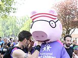 A Sign Of The Swine? Harry Styles fans convinced star is running the London Marathon disguised as Daddy Pig due to ‘telltale clue’ – as Joe Wicks is forced to address the rumours