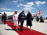 King arrives in US for state visit: Charles and Camilla’s plane lands at Joint Base Andrews before they head to meet Trump and First Lady at White House