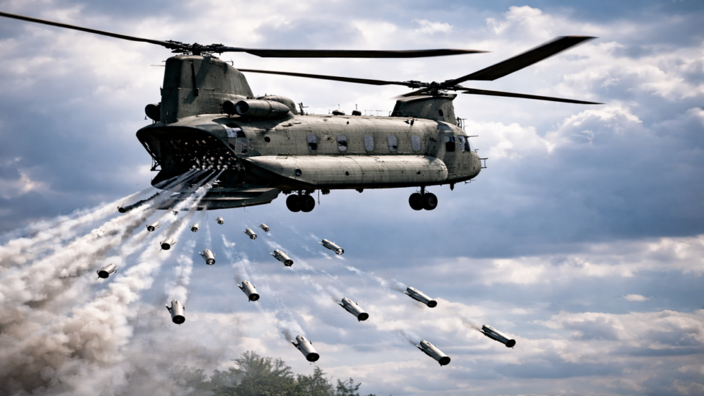 ‘The future of the CH-47 Chinook’: See the legendary twin rotor morph into a massive drone-swarming mothership