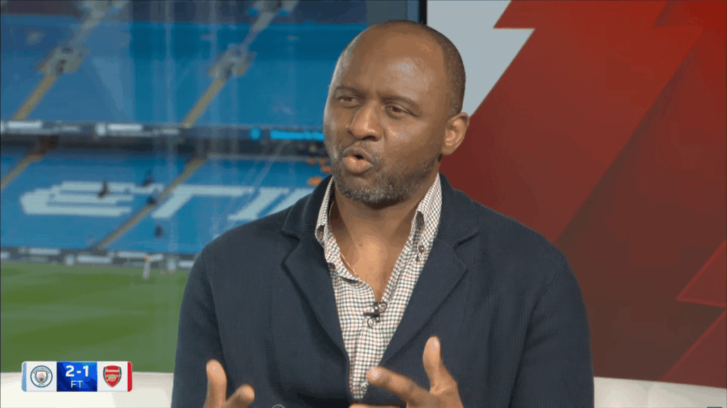 Patrick Vieira makes Arsenal Premier League prediction after Man City defeat