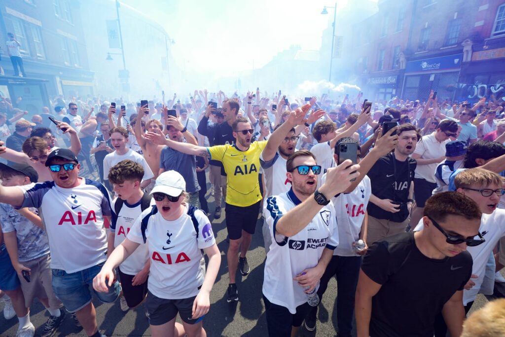 In pictures: Spurs fans in party mood ahead of seismic Everton match
