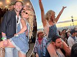 Sydney Sweeney, 28, piles on the PDA with boyfriend Scooter Braun, 44, as they kick up their boots at Stagecoach