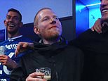 Ipswich’s A Team! Ed Sheeran joins in the celebrations after beloved club’s Premier League promotion as he drinks Guinness in the dressing room and stars belt out rendition of his hit song