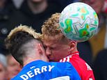 Ex-Premier League star’s son is taken to hospital after nasty clash of heads in his first start for Chelsea – as match is delayed for over TEN minutes