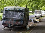 Dozens of vehicles in Britain’s ‘van dweller capital’ are left abandoned as council finally carries out crackdown evictions