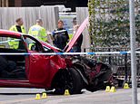Man, 40, is arrested on suspicion of attempted murder after ‘car ploughed into pedestrians’ – leaving several people in hospital