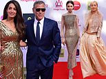 Amal Clooney dazzles in a gold gown as she joins her husband George, Rita Ora and Lily Collins at the star-studded King’s Trust 50th anniversary celebrations