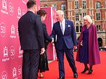 Declan Donnelly is caught in a funny optical illusion as he greets Charles and Camilla on the red carpet at the King’s Trust 50th anniversary gala