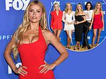 Brooks Nader swaps the Baywatch red swimsuit for a microscopic minidress as she poses with her glam co-stars ahead of show reboot