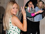 Emily Atack stuns in a patterned minidress as she parties into the early hours with Stanley Tucci and a giggly Fearne Cotton after Rivals series two premiere