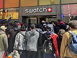 Why are there brawls across the globe over a WATCH? Violent scenes unfold in Europe after UK and US Swatch stores were forced to close their doors – with police dog handlers called in