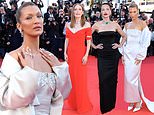 Bella Hadid stuns in a satin gown as she joins a glamorous Julianne Moore and Adriana Lima on the red carpet for Garance premiere at the Cannes Film Festival
