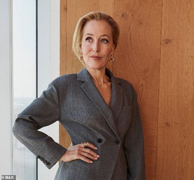 Chic: Actress Gillian Anderson modelling for Marks & Spencer's fashion range