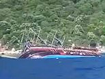 Moment pirate-themed party boat carrying Brits sinks in Turkey as 148 passengers jump for their lives