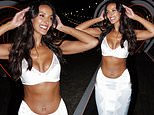 Newly-single Maya Jama flaunts her curves in a sexy white two-piece in first look at Love Island return as the new series kicks off with a moonlight welcome party for the first time