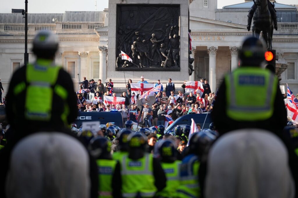 4,000 police to be deployed in London amid fears of football hooligan violence at Tommy Robinson-led march on FA Cup Final day