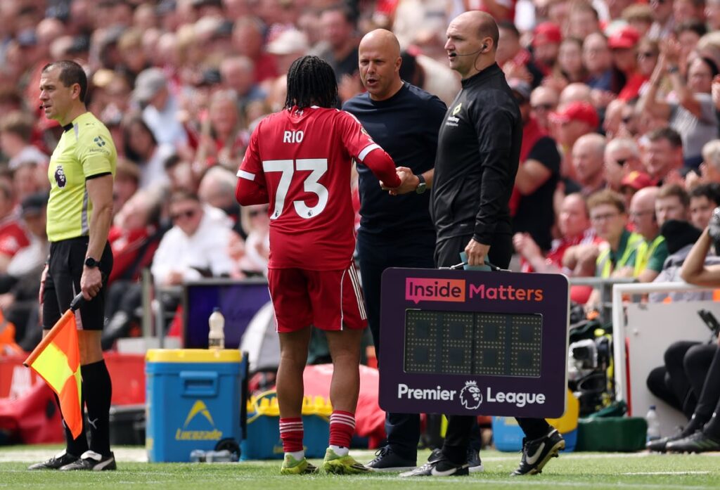Liverpool: Arne Slot hits back at Anfield boos after Rio Ngumoha substitution