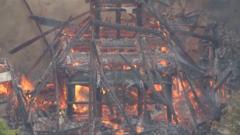 Sacred hall housing ‘eternal flame’ in Japan destroyed by fire