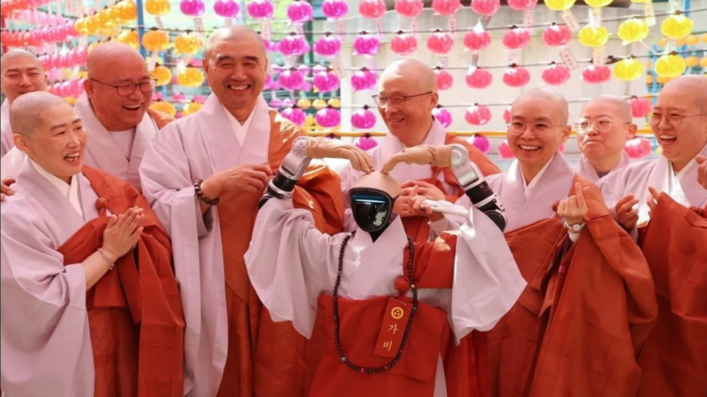 Chinese-born robot becomes world’s first android monk as humanoid called Gabi takes vows in South Korea — three more $16,000 ‘spiritual cyborgs’ will join it for Buddha’s birthday
