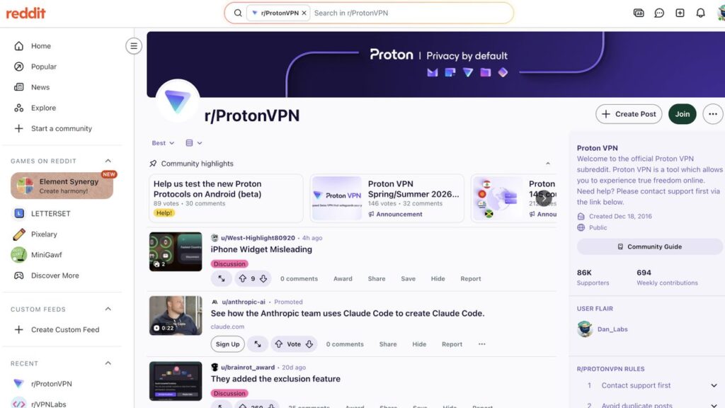 With a chart-topping 86,000 supporters on its subreddit, Proton VPN has built-in community of like-minded privacy advocates – and it’s a good time to join them with $48 off the usual price