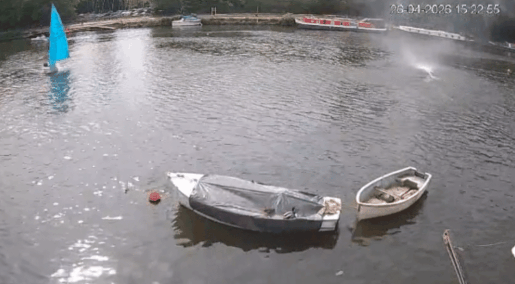 Moment rare waterspout rips across Thames in ‘close shave’ for veteran sailor