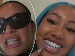 Kim Kardashian, 45, and daughter North West, 12, show off matching blinged out grills