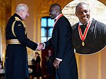 Idris Elba is knighted by King Charles as he leads stars being honoured at investitures ceremony in Windsor Castle