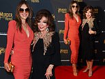 Elizabeth Hurley, 60, and Joan Collins, 93, show the rising stars how it’s done as the model supports the Dynasty legend at the premiere of her film A Murder Between Friends