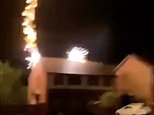 Moment lightning bolt strikes home during thunderstorm – sparking devastating blaze
