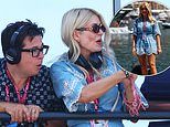 Holly Willoughby puts on an animated display as she joins her pal Michael McIntyre at the Monaco Grand Prix