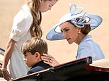 The best pictures from today’s Trooping the Colour – including Kate’s supportive hand on Prince George’s back to the Princess sharing a giggle with King Charles