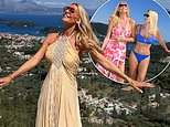 Newly-single Tess Daly throws herself into work after split from Vernon Kay as she touches down in Greece to shoot her new summer collection