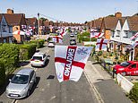 England flags fly on ‘country’s most patriotic street’ after council told residents not to fly them for ‘health and safety reasons’