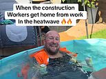 Tradesmen share the hilarious ways they are cooling down on TikTok as they soldier on in 36C heat