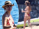 Kate Hudson, 47, sizzles in skimpy bikini as she shows off pert derriere during Greece getaway with fiancé Danny Fujikawa