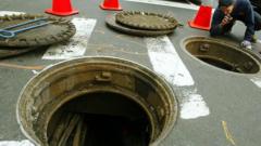 New York police investigate videos of men emerging from city’s sewer system
