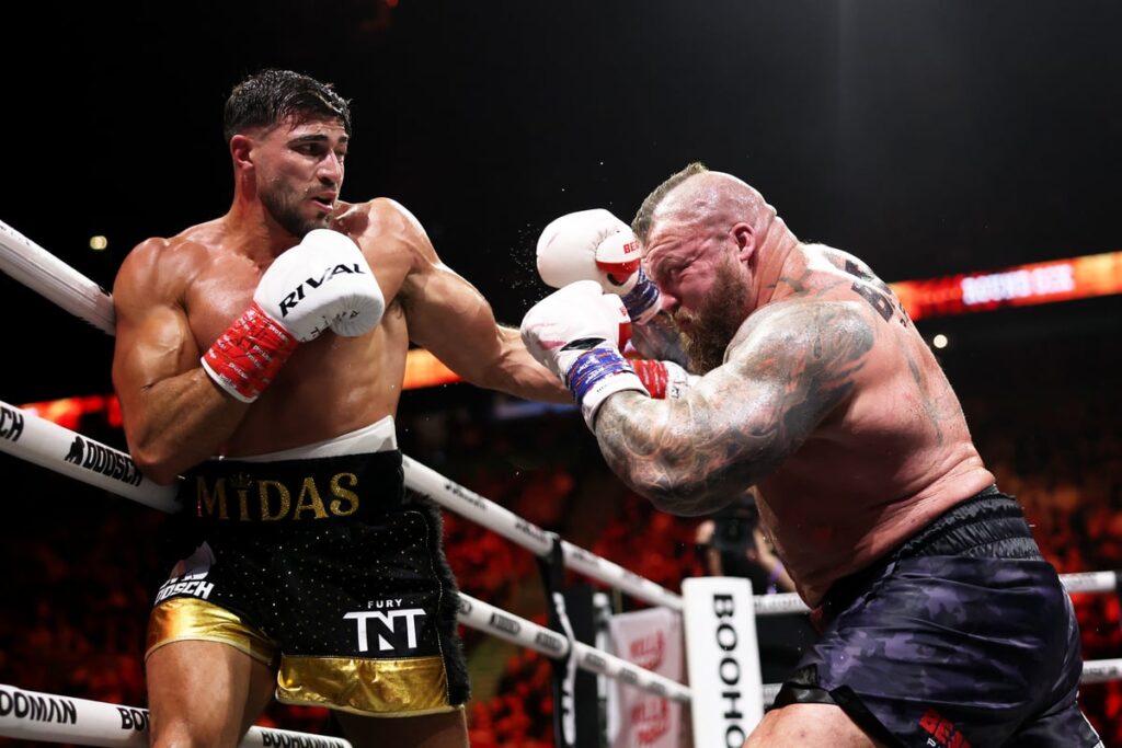 Misfits Boxing: Tommy Fury beats Eddie Hall by majority decision in bizarre exhibition
