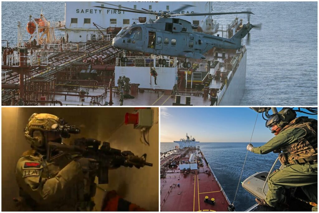 Moment Royal Marines seize Russian ‘shadow fleet’ vessel in dramatic night operation