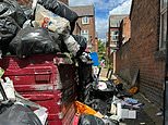 University students dump mountains of rubbish on pavements as they head home for summer