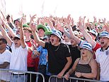 ‘I’ll be dancing on the ceiling tonight!’ Beers go flying as England fans throw their arms around each other as the Three Lions beat DR Congo – and lock in Mexico match