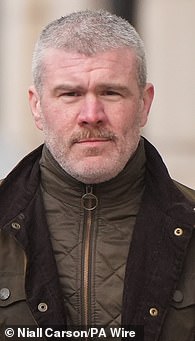 Paul McIntyre, 58, Peter Cavanagh, 38 and Jordan Gareth Devine, 25, (left to right) have been found not guilty in a non-jury trial at Belfast Crown Court