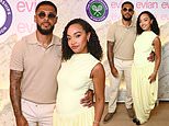 Pregnant Leigh-Anne Pinnock steps out for the first time with husband Andre Gray at Wimbledon after announcing she’s expecting her third child
