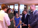 Sinner holds court with the Waleses! Wimbledon winner is congratulated by Princess Kate, Prince William, and young royals George and Charlotte after retaining trophy