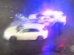 Moment hairdresser mother, 35, drives her Mercedes through a red light and causes a police car to crash into her and burst into flames