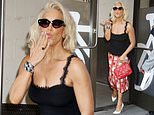 Hannah Waddingham blows kisses as she leaves Good Morning America days after her Wimbledon date with new boyfriend